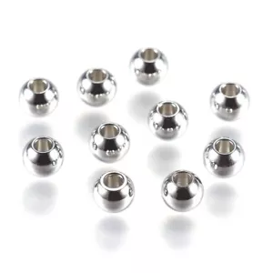500pcs 304 Stainless Steel Metal Beads Smooth Round Loose Spacers Beading 4x3mm - Picture 1 of 2