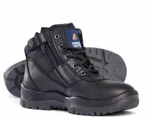 Mongrel 261020 Zipsider Work Boots Aus Made Steel Cap Shoes Men Women Black - Picture 1 of 7