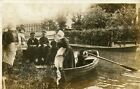 Netherlands Volendam - Unposing Family on the boat old real photo sepia postcard