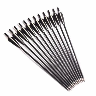  12Pcs 20'' Diameter 8.8mm Crossbow Carbon  Arrows For Hunting Target Shooting - Image 1 of 4