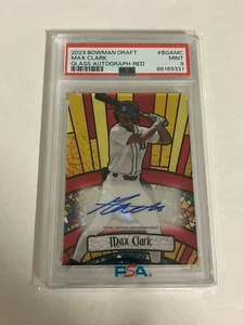 Max Clark 2023 Bowman Chrome Red Glass Autograph /5 PSA 9 - Bild 1 von 2