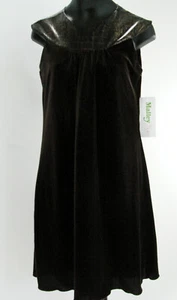 Malley Too Dress Girls 12 Brown Velvet Sleeveless Faux Sequin Shift Party Formal - Picture 1 of 6