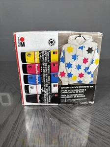 Marabu Fabric Screen Printing Ink - Set of 5 Colors Water-Based Screen & Bloc... - Picture 1 of 3