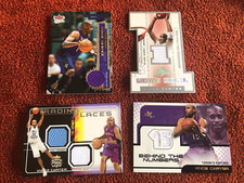 4 VINCE CARTER GAME WORN JERSEY CARDS