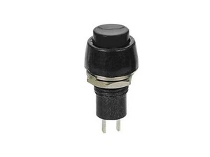 Interruttore a pulsante unipolare tasto nero rotondo 15mm 250V 1A 220V 12V 7524 - Afbeelding 1 van 2