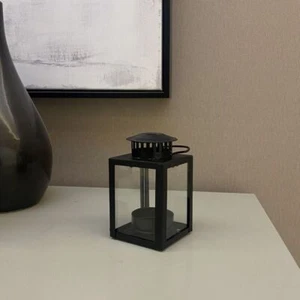 Black Lantern Candle Stand Wind-proof Outdoor Tea Light Festival Gift - Picture 1 of 6