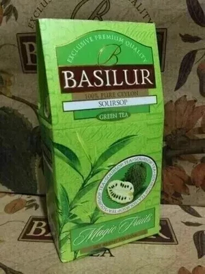 Guanábana de albahaca 100 % puro té de hojas sueltas verde de Ceilán 100 g Foto 1 de 4