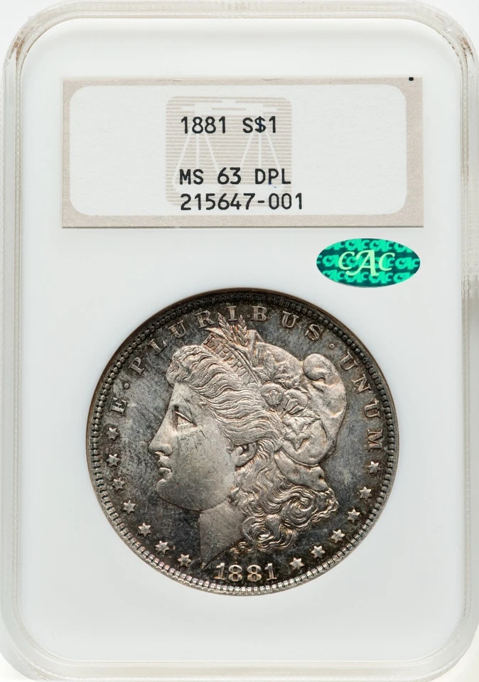 1881 NGC CAC MS63 DMPL Morgan Silver Dollar Old Holder, Stunning Cameo, Low Pop! - Image 1 of 4