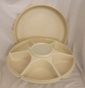TUPPERWARE Serving Center 6-Part Divided Party Veggie Snack & Dip Tray Holidays  - Picture 1 of 24