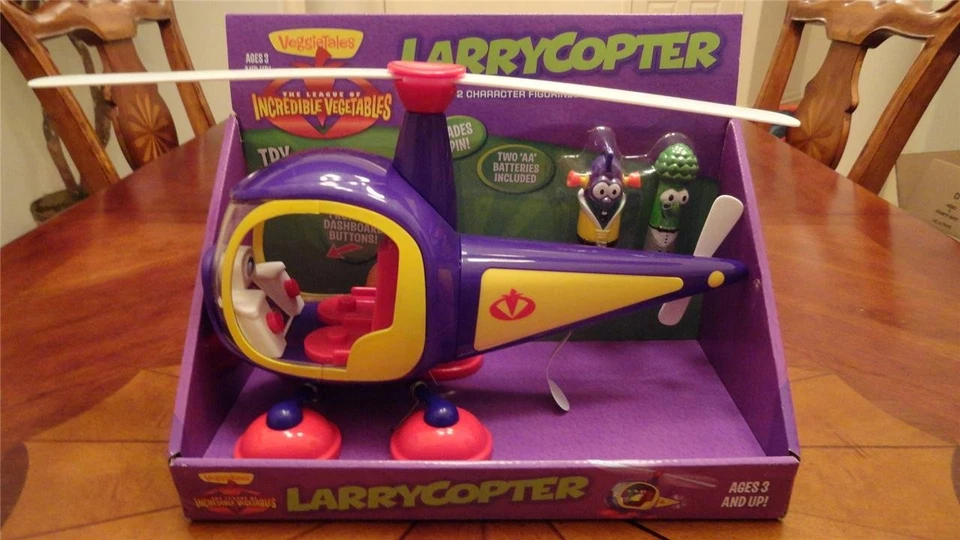 NUEVO LARRYCOPTER Juego VeggieTales Helicóptero Juguete Larry Boy Alfred Espárragos Foto 1 de 1