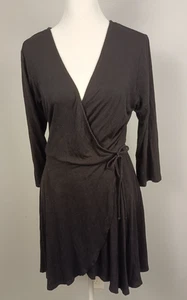 Vintage Rolla Costa Größe Large schwarz Strick Wickelkleid V-Ausschnitt Witchy Grunge Y2K - Bild 1 von 8