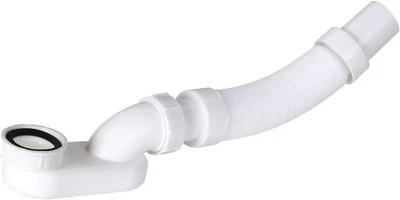 Flexible Freestanding Tub Drain Kit - Low Profile Flat P 1 1/2 inch, White  - Image 1 of 4