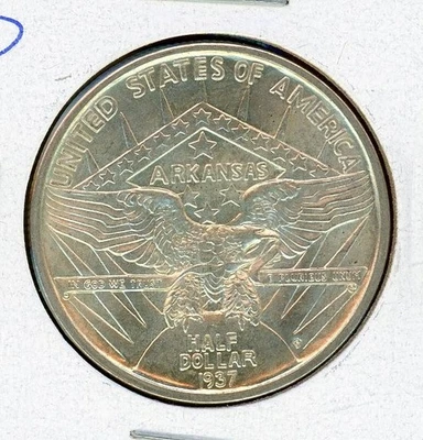 1937-D^^Arkansas Centennial Silver Half Dollar^^UNC^^ - Image 1 of 3