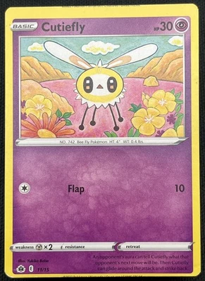UNIQUE MISCUT ERROR Cutiefly 11/15 McDonalds Pokemon TCG 2022 Promo - Image 1 of 2