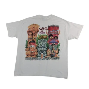 Vintage 2004 Mexico City Beer Guru Brewing Co Large Graphic White T-Shirt Tiki - Picture 1 of 14