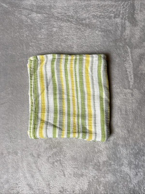 Manta bebé SwaddleMe rayas amarillo blanco gris verde líneas muselina suave envoltura Foto 1 de 4