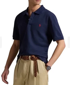 Y2K The Bankers Bank Polo Ralph Lauren Herren L Poloshirt Baumwolle Rot Pony Logo - Bild 1 von 5