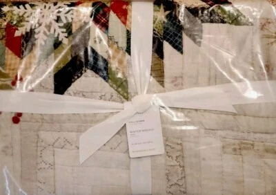 Corona de invierno Pottery Barn COMPLETA/REINA hecha a mano edredón y 2/soporte juego de farsa nuevo con etiquetas Foto 1 de 4