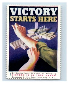 Sello póster 7 Victory Starts Here Segunda Guerra Mundial P152E - Imagen 1 de 2