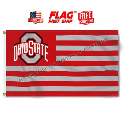 Ohio State University Buckeyes Bandera 3x5 Bandera Fútbol Rápido Envío Gratis EE. UU. Foto 1 de 4