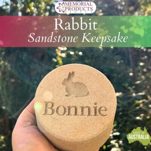Memorial Rabbit Keepsake - Sandstone - Personalised - Picture 1 of 9