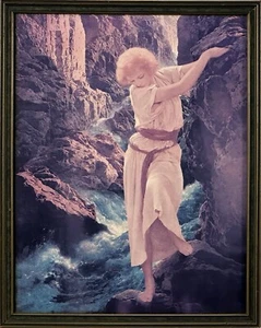 Maxfield Parrish The Canyon Druck gerahmt Girl on Rock - Bild 1 von 8