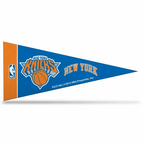 6 New York Knicks Mini Pennants. . Felt. 4" x 9"   #802 Cover