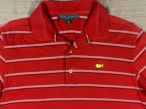 Masters Collection s/s Pique Polo Shirt M Augusta National red w/ B&W stripe - Picture 1 of 4