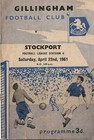 Football Programme>GILLINGHAM v STOCKPORT COUNTY Apr 1961