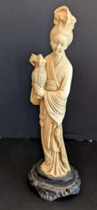 Vintage Asian Female Carved Figure 11.5" inches High - Picture 1 of 4