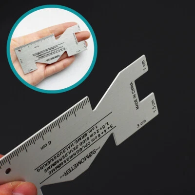 Precision Seam Measure Gauge Metal Quilting Tailor Ruler Template Sewing Ruler - Image 1 of 4