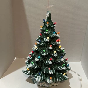 Vintage Keramik beflockter Weihnachtsbaum 18-19 cm 1995 - Bild 1 von 9