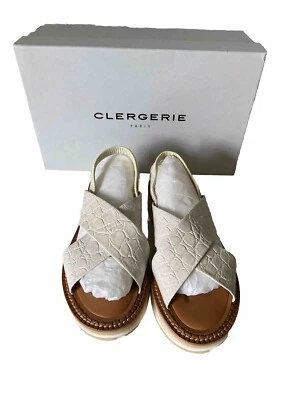 Sandalias Robert Clergerie Freedom Talla 9.5 Plataforma Eslinga Estampado Cocodrilo Nuevas en Caja $595 Foto 1 de 4