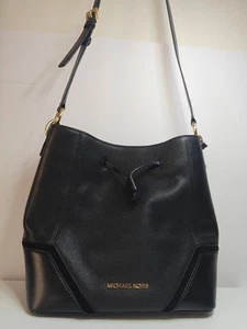 Michael Kors Nicole Leather Large Bucket Bag Black - Picture 1 of 24