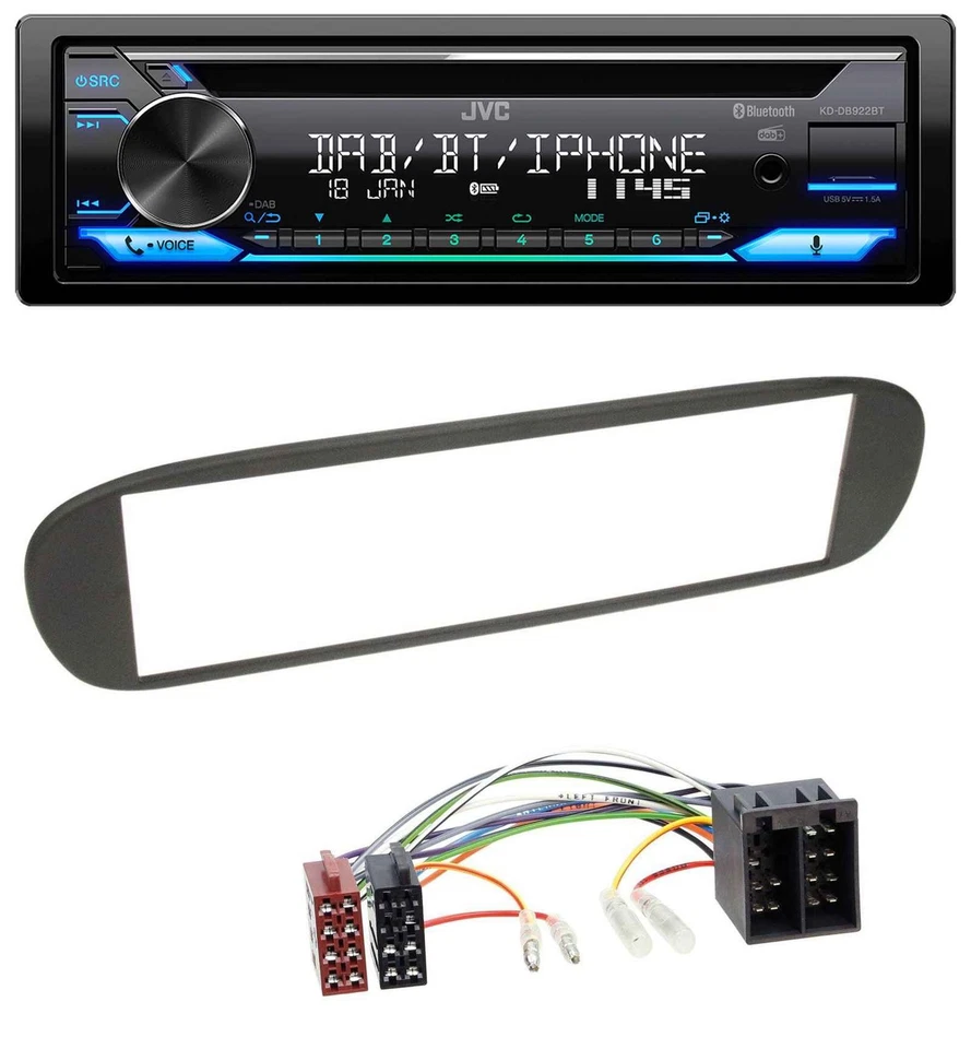 JVC Bluetooth MP3 USB DAB CD Autoradio für Fiat Barchetta (ab 1995) - Bild 1 von 4