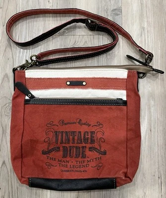 Myra Bag Tote Vintage Dude The Man•The Myth•The Legend Canvas W/Leather Unisex - Image 1 of 4