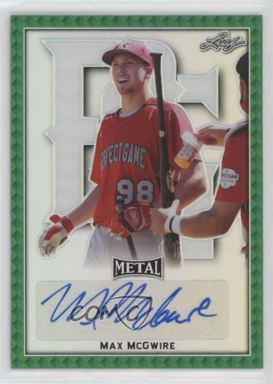 2020 Leaf Perfect Game All-American Classic Metal Green /10 Max McGwire Auto - Image 1 of 2