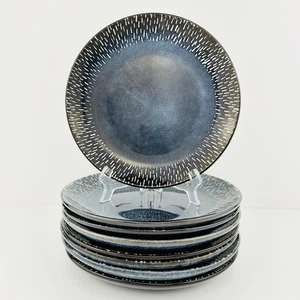 Meritage JASPER Denin Blue Salad Plates (8) Reactive Glaze Superior Condition - Picture 1 of 18