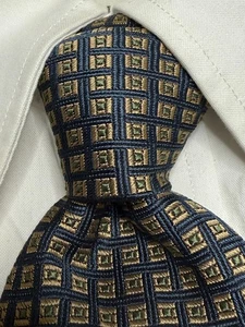 Brooks Brothers Makers Silk Tie Blue/Yellow/Green Geometric Necktie Made In USA - Picture 1 of 7