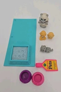 Vtg 90s Kenner Littlest Pet Shop LPS Mixed Lot Momma Cat Kittens Tag Bowls - Picture 1 of 10