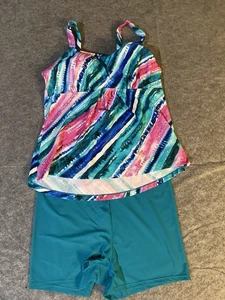 La Blanca by Catalina Damen Tankini Badeanzug Set Gr. 12 türkis Shorts/mehrfarbig - Bild 1 von 7