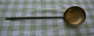 Cuchara de hierro de latón rústico vintage primitiva 21" J. Schmidt 1841 - Imagen 1 de 4