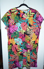 Sport Savvy Size Xl Women's Dress  French Terry T-shirt Multi Colored Leaves