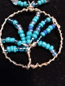 Baum Leben Draht umwickelt Landhaus Kern Halskette Türkis Edelstein Perlen - Bild 1 von 6