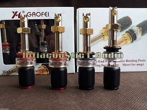 4x Copper Rhodium plated speaker amplifier terminal Binding Post - Picture 1 of 5