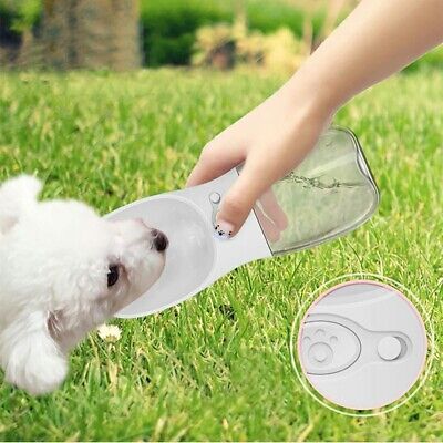350ml Portable PET Dogs Cats Water Bottle Lightweight Feeder - White • 10.28€