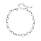 Link Chain Charm Bracelet, Sterling Silver Stackable Dainty Minimalist Jewellery