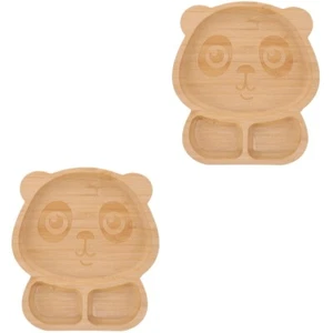  2 stücke Abendessen Lebensmittel Platte Holz Unterteilt Tablett Holz Tablett - Afbeelding 1 van 12