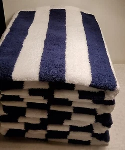 Cabana Blue And White Striped Beach Towels  Pack Of 4   new In Box - Picture 1 of 10