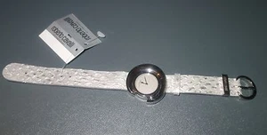 ROBERTO CAVALLI Convertible watch silver LEATHER SNAKE silver TONE CASE NEW - Picture 1 of 4